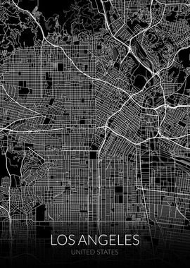 Los Angeles Map Black