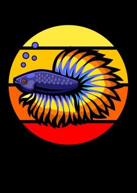 Betta Fish retro vintage