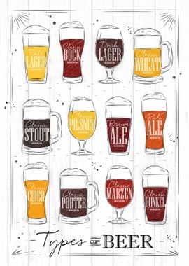 types of beer poster