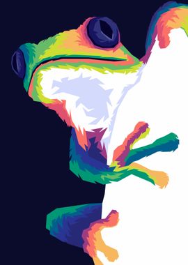 Frog pop art portrait' Poster, picture, metal print, paint by Ar