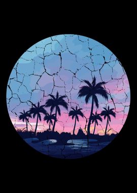 Palmtree Sunset Vacation T