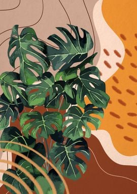 Monstera plant art 7