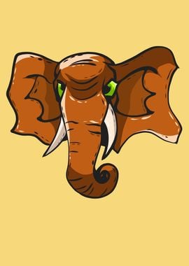 Elephant Head Illustration