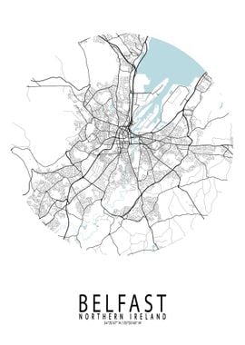 Belfast City Map Circle