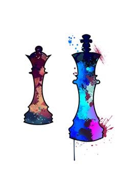 Chess Queen King Colorful