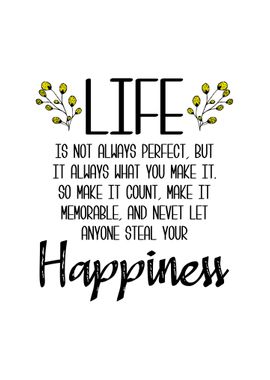 Life Happiness Quote Decor