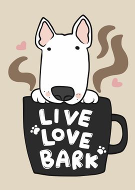 Bull Terrier dog in coffee