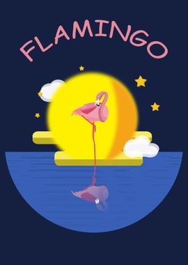 Flamingo Bird in water