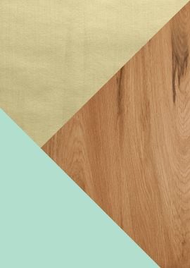 Wood meets Gold Mint Geo