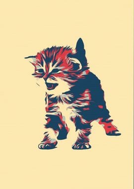 cat pop art style