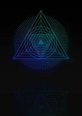 Neon Blue Geometric Glyph