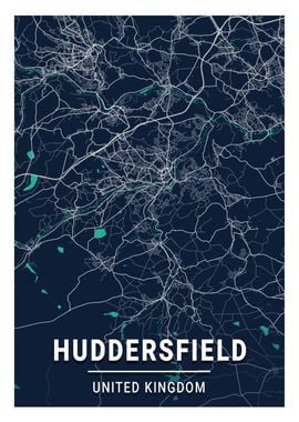 Huddersfield Blue Dark Map