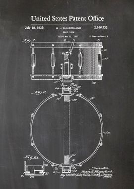 8 Snare Drum Patent 1939