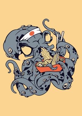 Octopus Eating Ramen