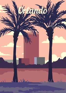 Orlando USA retro poster