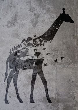 Graffiti Nature Giraffe