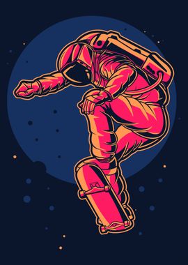 Skateboarding Astronaut