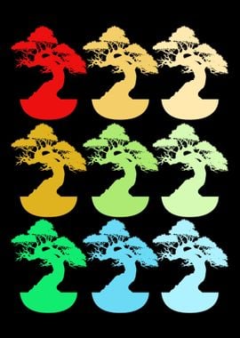 Colorful Bonsai Trees