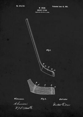 Hockey Stick 1901 Patent