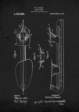 Hockey Skate 1915 Patent