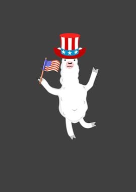 Patriotic Llama with hat