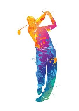 Watercolor Golfer