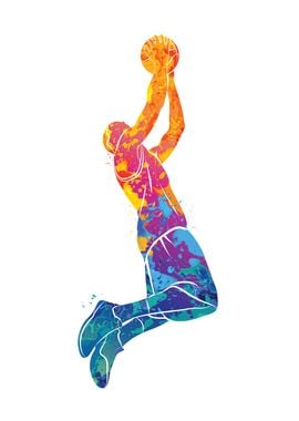 Watercolor Basketball