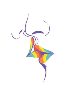 Kissing Rainbow Lips