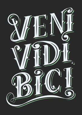  VENI VIDI BICI BLK Poster Picture Metal Print Paint By Gianni 