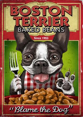 Boston Terrier dog baked