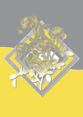 Yellow Geometric Roses Art