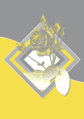 Yellow Geometric Roses Art