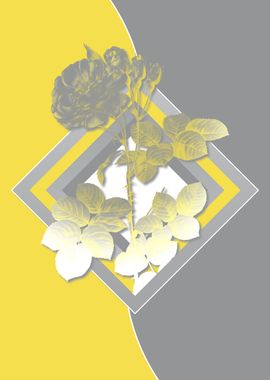 Yellow Geometric Roses Art