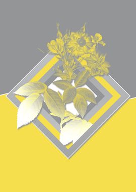 Yellow Geometric Roses Art