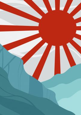 japan nippon flag sunrise