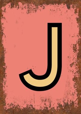 Rusted Funky Letter J