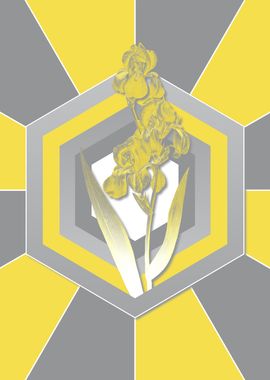 Yellow and Gray Flower Art