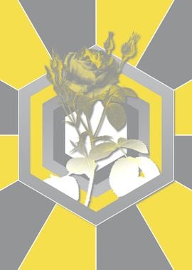 Yellow and Gray Flower Art