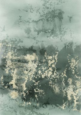 Dark Green Gold Abstract 8