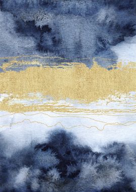 Navy Gold Abstract 03