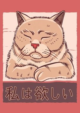 Tired Japanese Cat