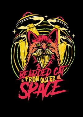 Trippy Bearded Space Cat