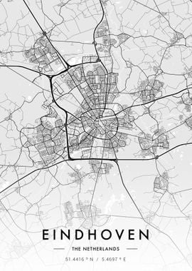 Eindhoven City Map White