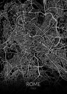 Rome Map Black