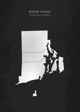 Silver Rhode Island Map