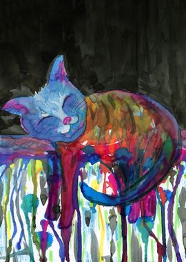 Dormant rainbow cat