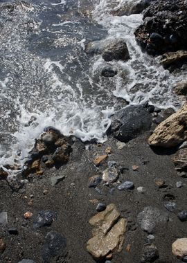 Beach waves close up print