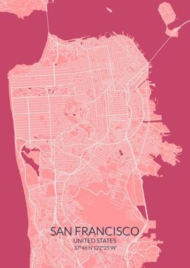 San Francisco Pink Map