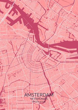 Amsterdam Pink Rose Map