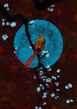 Blue moon and yellow bird